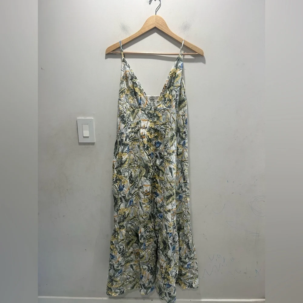 abercrombie fitch Tropical Plunge Maxi Strappy Tank Dress.